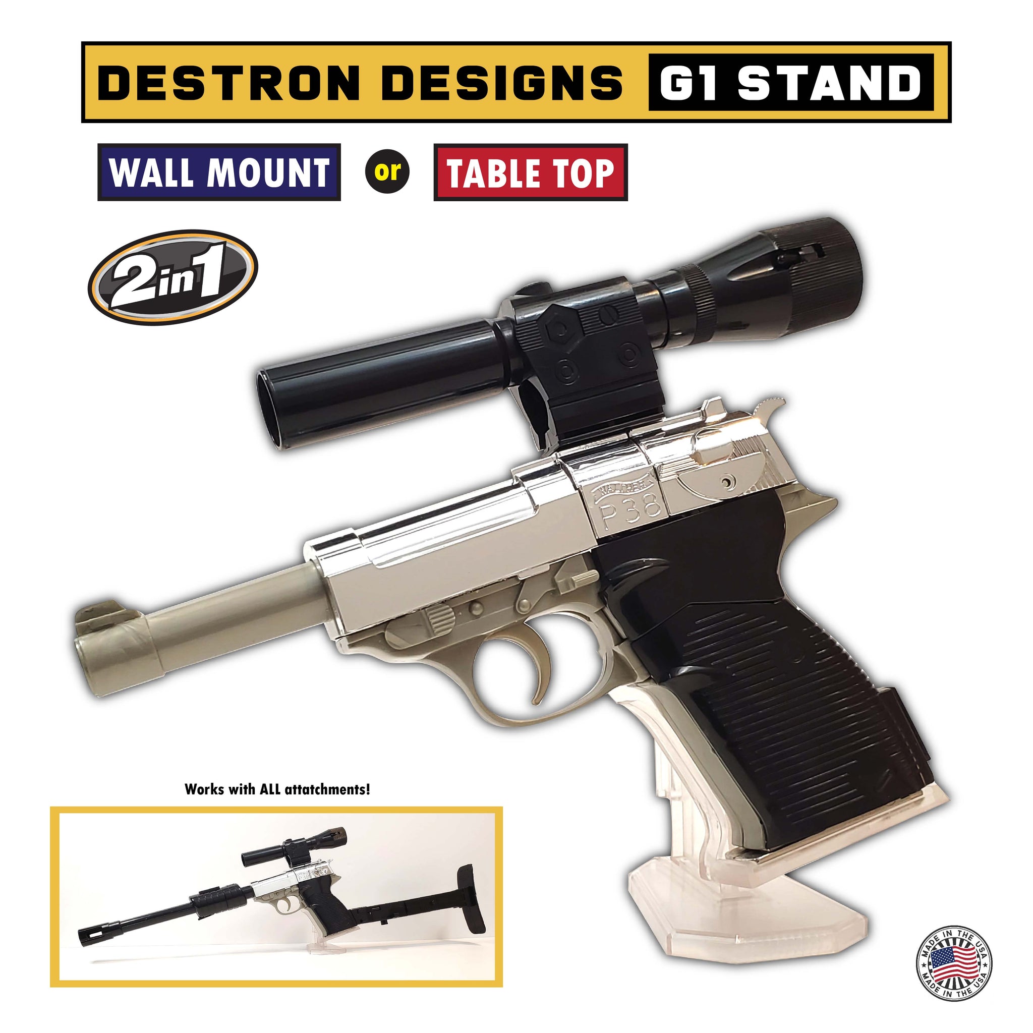 (2-in-1) Display Stand for G1 Megatron – Destron Designs